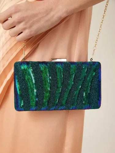 Cartera Brillos Fiesta Coctel Noche Clutch Mano Ct 09