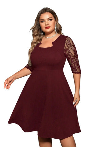 Vestido Talla Grande Acampanado Vg 155