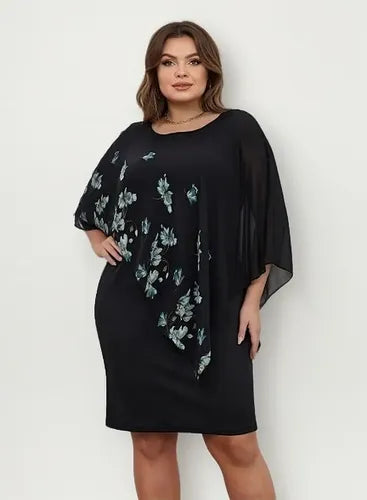 Vestido Fiesta Talla Grande Negro  Vg 76 Negro 2xl