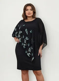 Vestido Fiesta Talla Grande Negro  Vg 76 Negro 2xl