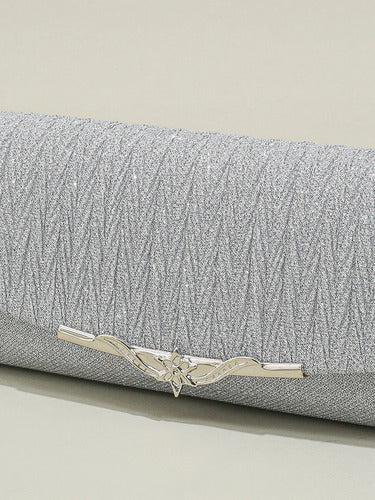 Cartera Clutch Brillosa Delpilar Ct 13 Mujer Noche