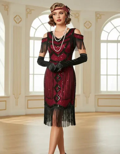Vestido De Baile Retro Gatsby, Años 20 Charleston  Va 627