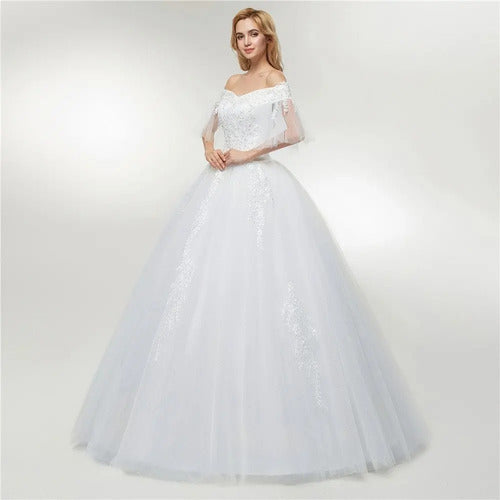 Vestido De Novia Marfil Ivory Princesa Nf 03