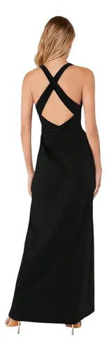 Vestido Largo Fiesta Escote V Mujer Elegante Va 618