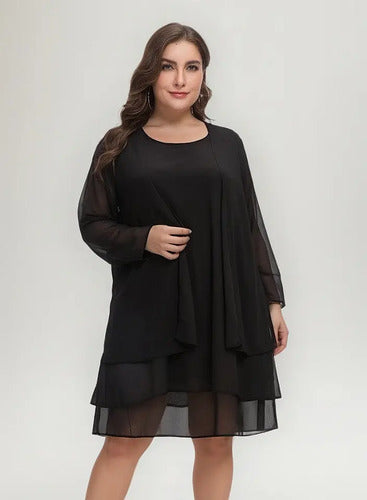 Vestido Fiesta Talla Grande 2 Piezas Vg 45