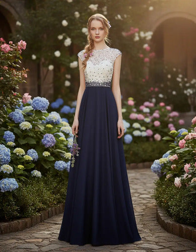 Vestidos Fiesta Largo Azul Ep 401