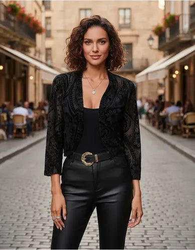 Bolero Transparente Top Blusa Mujer Chaqueta Corta  Bb 55