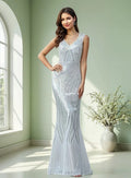 Vestido Fiesta  Largo Lentejuelas Ep 182 Blanco 10