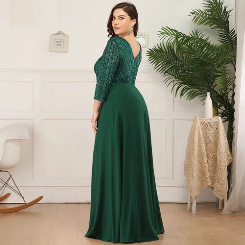 Vestido Fiesta Largo Matrimonio Talla Grande Ep 172