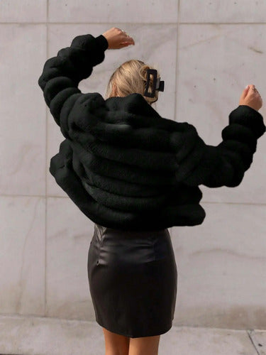 Elegante  Chaqueta Capa Bolero Piel Fiesta Ep 05