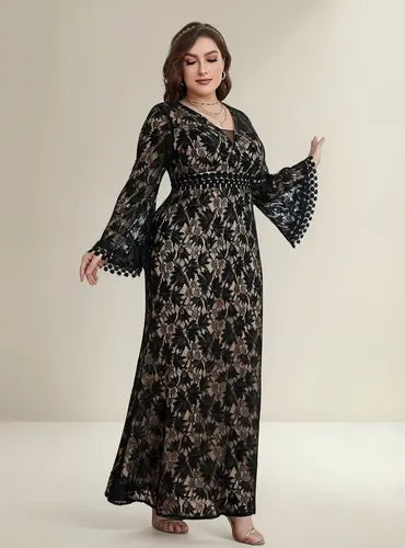 Vestido Fiesta Largo Matrimonio Talla Grande Ep 429 Negro 3xl
