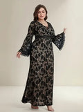 Vestido Fiesta Largo Matrimonio Talla Grande Ep 429 Negro 3xl