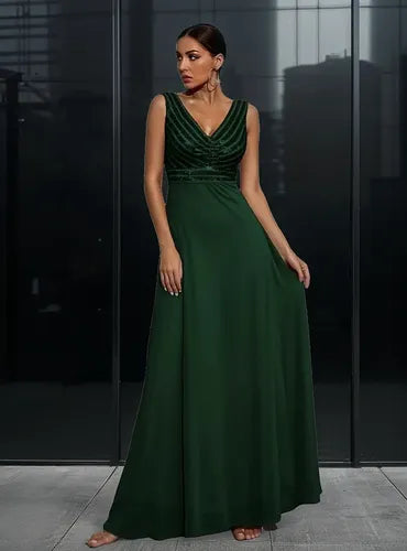 Vestido Fiesta Lentejuelas Gasa  Ep 423