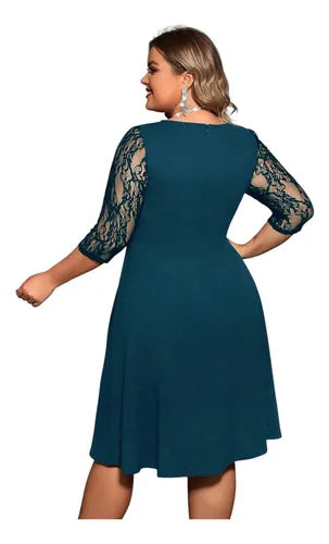 Vestido Talla Grande Acampanado Vg 155