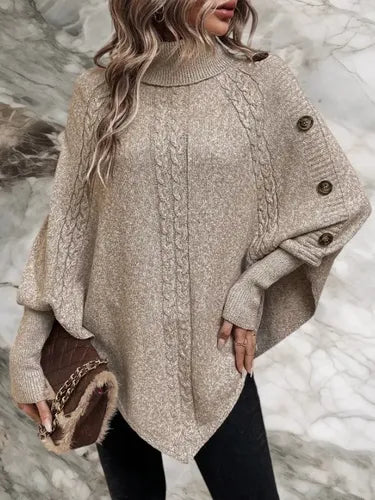 Ruana Poncho Tejido Chal De Punto Tapado Mujer Bb 32