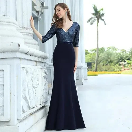 Vestido Fiesta Matrimonio Largo Ep 165 Azul Oscuro 8