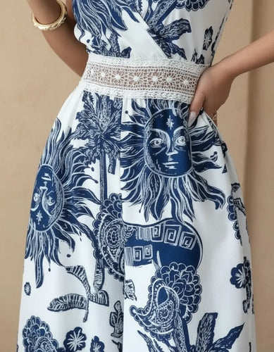 Entero Jumpsuit Estampado Mono Paisley Retro Bohemio El 173