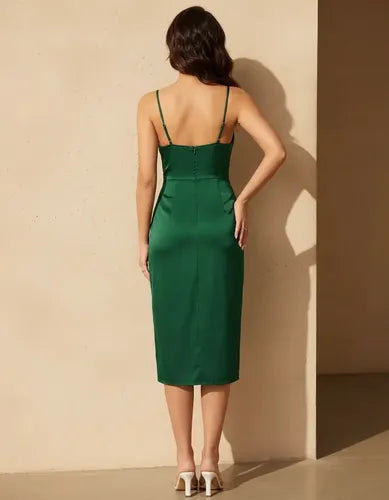 Vestido midi cruzado escote V