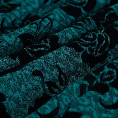 Vestido Verde Con Negro Ajustado Va 454