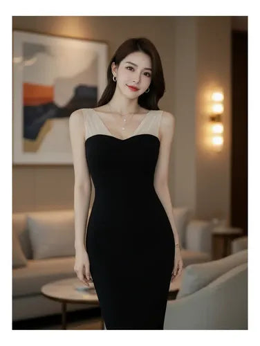 Vestido Bodycon Coctel Fiesta Negro Hq 30 Negro L