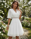 Vestido Formal Blanco Corto Novia Civil Cóctel Hq 15