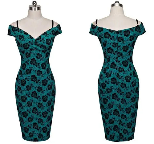 Vestido Verde Con Negro Ajustado Va 454