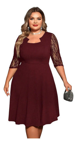Vestido Talla Grande Acampanado Vg 155