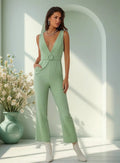 Entero Jumpsuit Mono Escote Profundo Bolsillos Fiesta  El 96