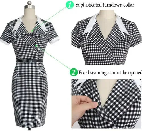 Vestido Negro Blanco Formal Ajustado Va 101 Blanco L