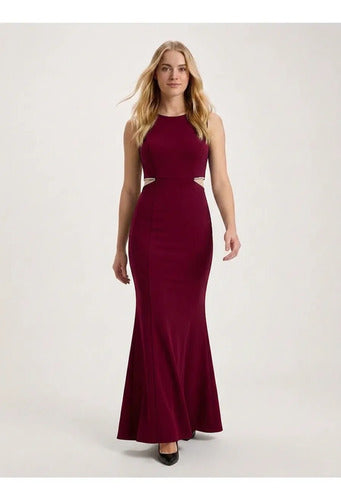 Vestido largo corte sirena escote bote