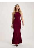 Vestido largo corte sirena escote bote
