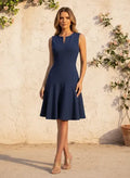 Vestido corto swing multicolor escote V talla grande