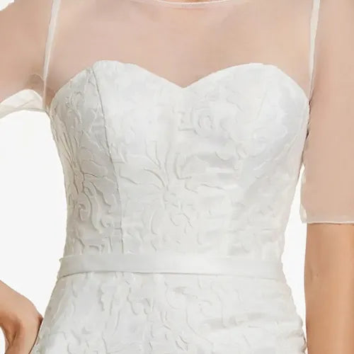 Vestido De Novia Mangas Encaje Transparencia Nd 03 Blanco 8