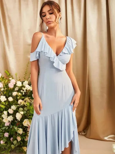 Vestido Largo Halter Delpilar  Mujer Fiesta Va 503