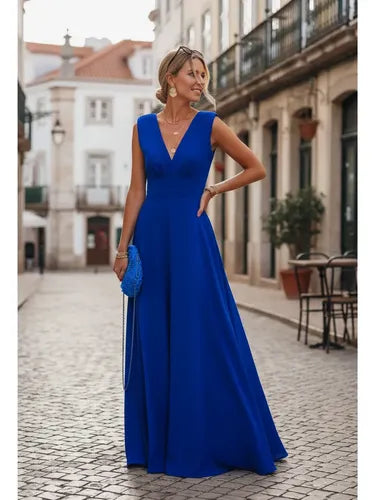 Vestido Largo Fiesta Escote V Mujer Va 640
