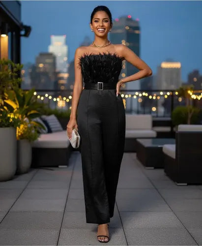 Entero Jumpsuit Mono Negro Fiesta  El 47