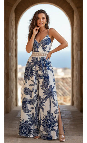 Entero Jumpsuit Estampado Mono Paisley Retro Bohemio El 173