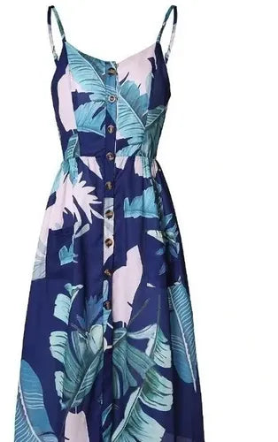 Vestido Bohemia Estampado Floral  Sexy Bolsillos Vd 84
