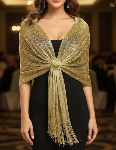Envoltura Brillante Flecos Bolero Tapado Chal Fiesta Bb 22