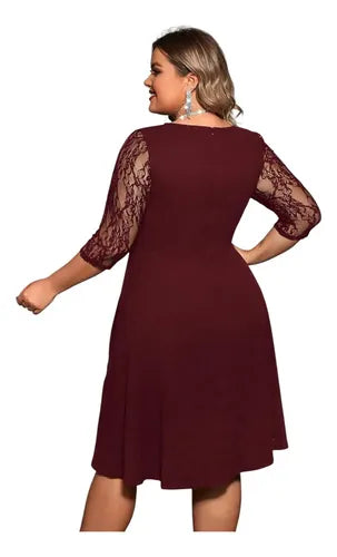 Vestido Talla Grande Acampanado Vg 155