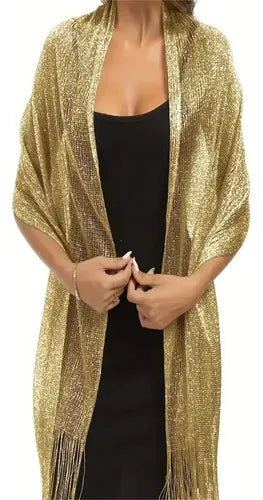 Envoltura Brillante Flecos Bolero Tapado Chal Fiesta Bb 22