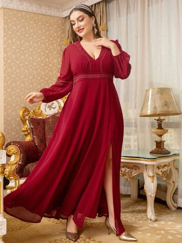 Vestido Fiesta Largo Matrimonio Talla Grande Ep 425