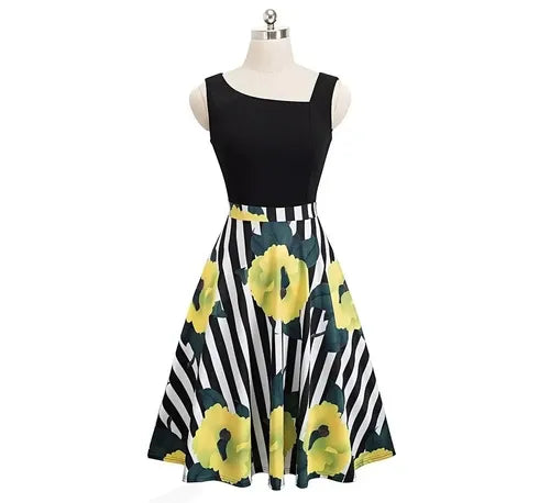 Vestido Estampado Floral Acampanado Va 460