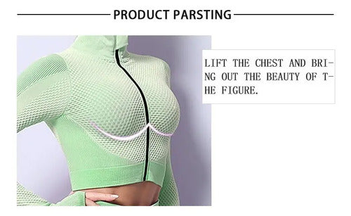 Conjunto 3 Piezas Traje De Yoga Sin Costura Ropa Deportiva