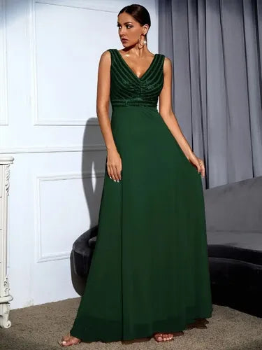Vestido Fiesta Lentejuelas Gasa  Ep 423