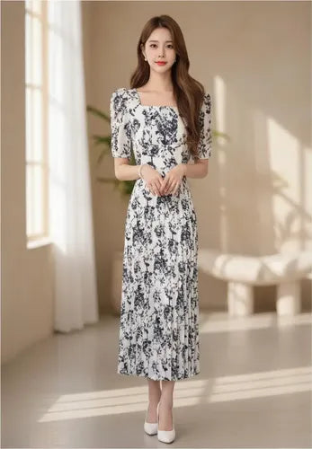 Vestido Plisado Coctel Fiesta Va 437 Blanco M