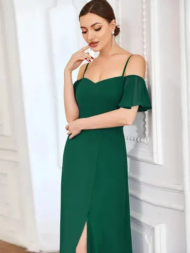 Vestido Fiesta Largo Graduación Hombros Descubierto Ep 198