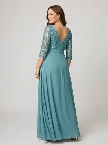 Vestido evasé largo al tobillo talla grande
