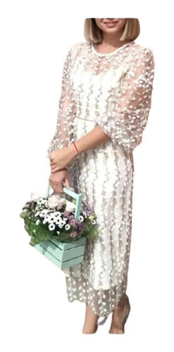 Vestido De Fiesta Novia Civil Mangas Va 461