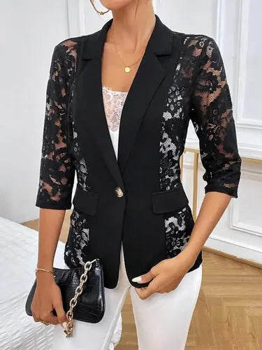 Blazer Con Encaje Chaqueta Bolero  Bb 16